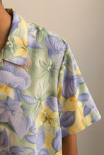 Load image into Gallery viewer, blue & yellow floral button up shirt