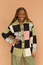 Load image into Gallery viewer, checkered knit sweater jacket