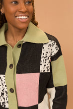 Load image into Gallery viewer, checkered knit sweater jacket