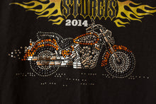 Load image into Gallery viewer, black bedazzled harley motorcycle tee