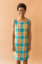 Load image into Gallery viewer, blue & gold plaid dress