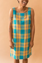 Load image into Gallery viewer, blue & gold plaid dress