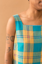 Load image into Gallery viewer, blue & gold plaid dress