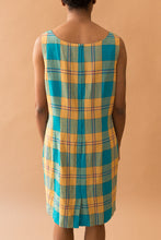Load image into Gallery viewer, blue & gold plaid dress