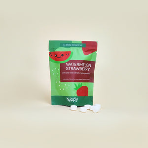 refill bag of strawberry watermelon toothpaste tablets
