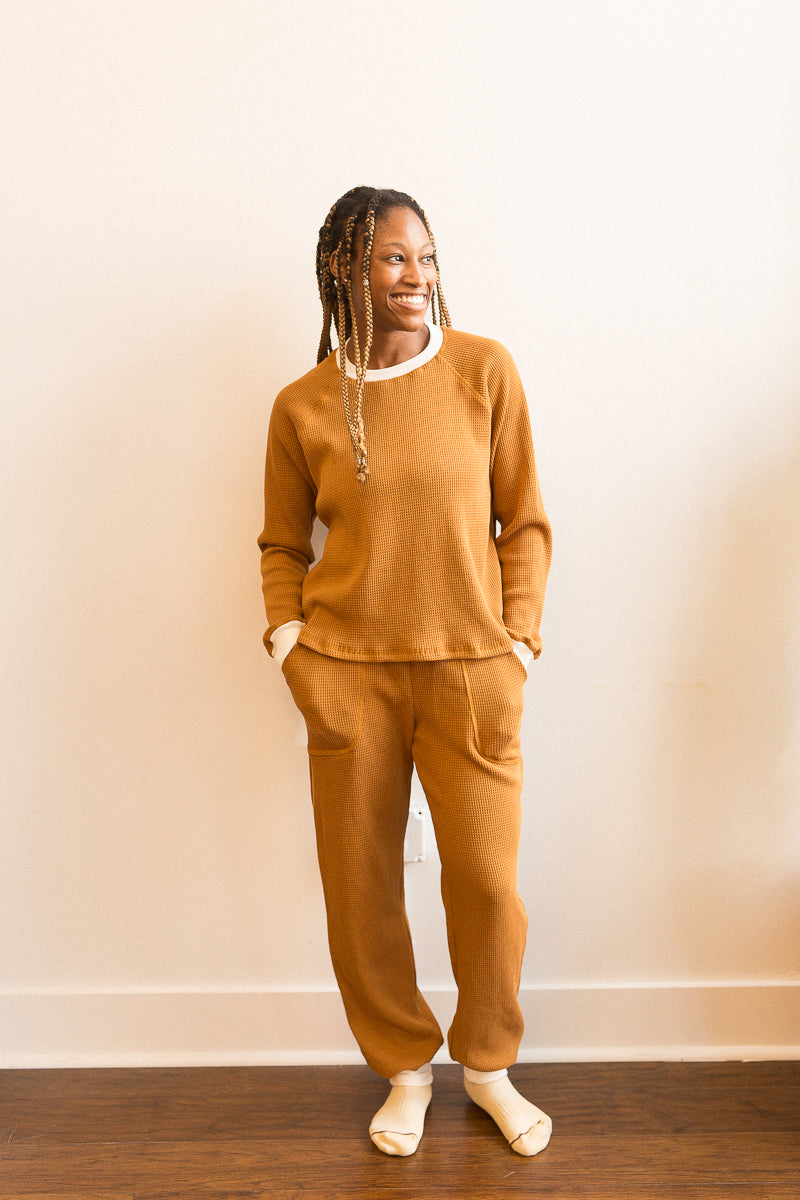 waffle pants in ginger – shopthewolfpack