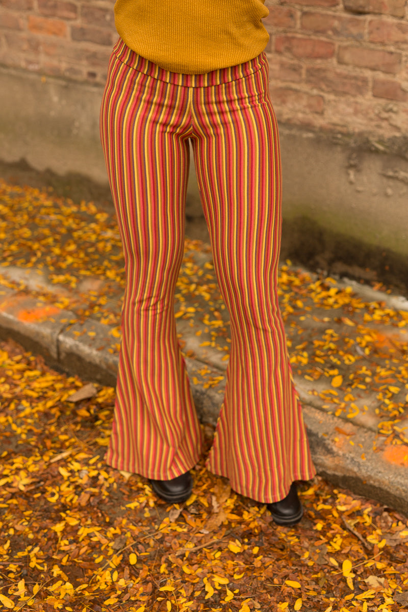 Flared Pants Colourful Striped Pants Colorful Vertical Striped