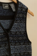 Load image into Gallery viewer, blue winter beaded vest