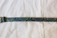 Load image into Gallery viewer, blue green faux snake skin belt