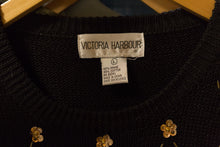 Load image into Gallery viewer, black & gold sequin sweater