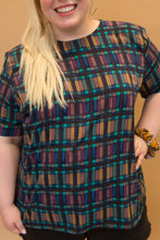 Load image into Gallery viewer, blue & purple grid shirt