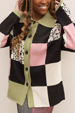 Load image into Gallery viewer, checkered knit sweater jacket