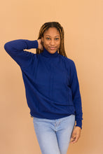 Load image into Gallery viewer, blue light weight knit turtleneck