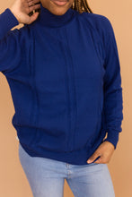 Load image into Gallery viewer, blue light weight knit turtleneck