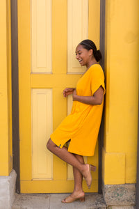 liberty dress in tangerine