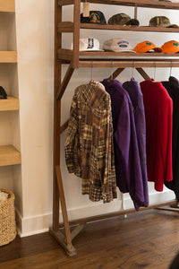 wooden clothing rack