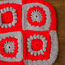 Load image into Gallery viewer, red &amp; gray afghan pillow cover