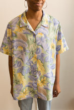 Load image into Gallery viewer, blue &amp; yellow floral button up shirt