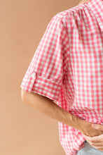 Load image into Gallery viewer, pink gingham button up shirt