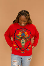 Load image into Gallery viewer, red abstract sweater