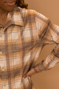 tan plaid 70's shirt