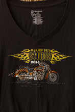 Load image into Gallery viewer, black bedazzled harley motorcycle tee