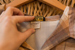tan plaid 70's shirt
