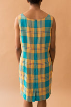 Load image into Gallery viewer, blue &amp; gold plaid dress