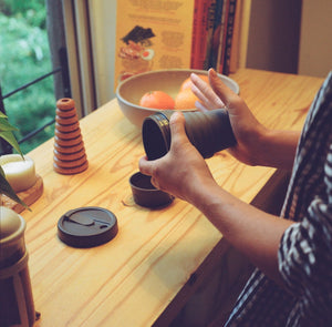 collapsible coffee cup in ink