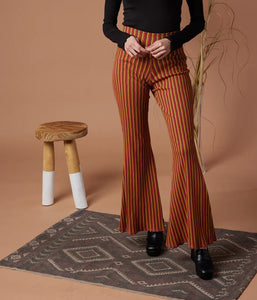 estelle flare pants in warm stripes