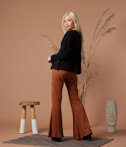 estelle flare pants in warm stripes