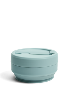 collapsible coffee cup in aquamarine