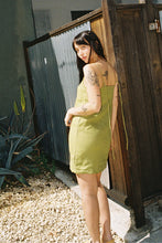 Load image into Gallery viewer, linen apron mini dress in pistachio