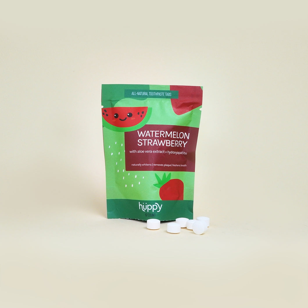 refill bag of strawberry watermelon toothpaste tablets
