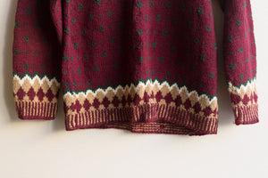 maroon flower sweater