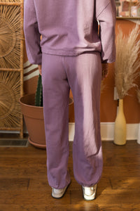 recycled cotton jogger in plum