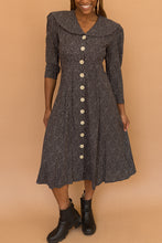 Load image into Gallery viewer, black spotted dress w/ big buttons