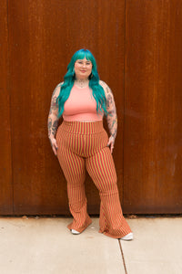 estelle flare pants in warm stripes