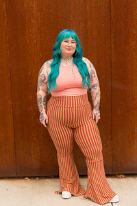 estelle flare pants in warm stripes