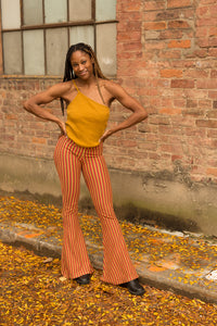 estelle flare pants in warm stripes