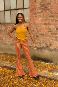 estelle flare pants in warm stripes