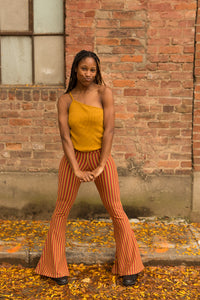 estelle flare pants in warm stripes