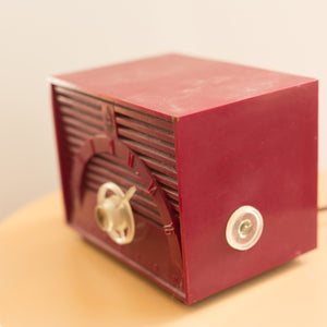 red vintage radio