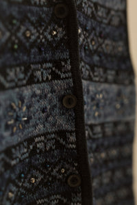blue winter beaded vest