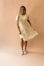 Load image into Gallery viewer, light yellow floral dress