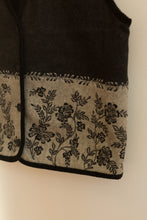 Load image into Gallery viewer, gray &amp; black floral wool vest
