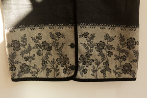 gray & black floral wool vest