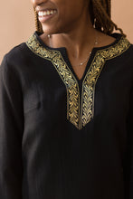 Load image into Gallery viewer, black kaftan top