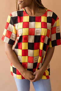 red black & yellow checkered shirt