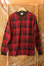 Load image into Gallery viewer, red plaid LL Bean henley